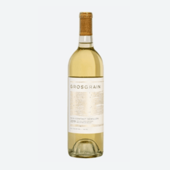 grosgrain skin contact label - white wine on a grey background